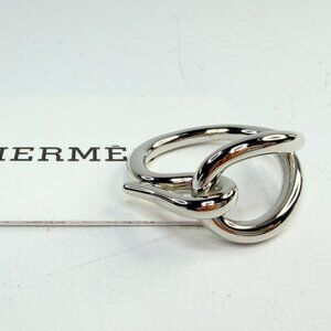 Vintage Hermès Jumbo Silver Tone Scarf Ring Polished Hardware GS738